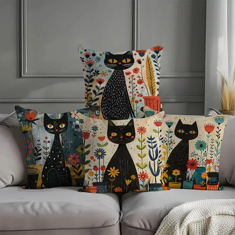 SADA 4ks KRÁSNÝCH STYLOVÝCH POVLAKŮ na POLŠTÁRE.