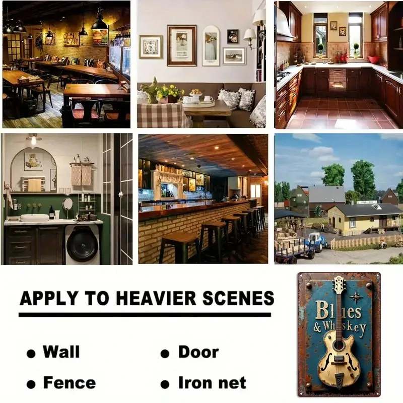 Vintage kovová CEDULE s plechovým potiskem KLASIC BLUES