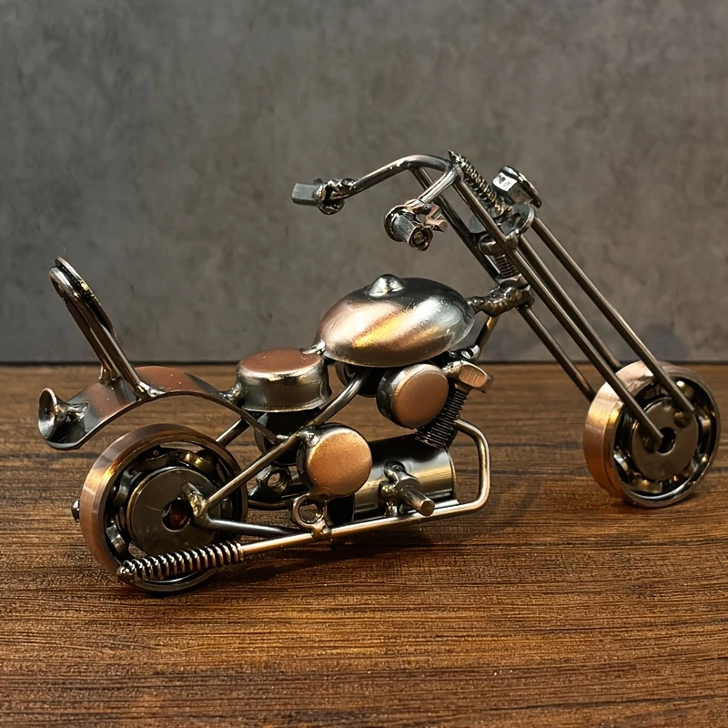 Vintage kovová motocyklová sběratelská figurka MOTORKA