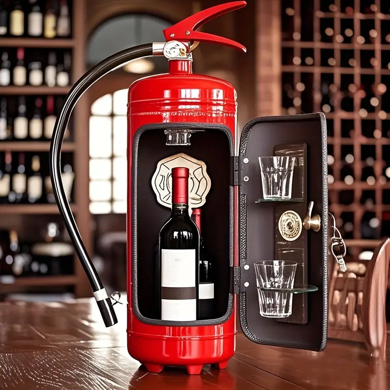 DRŽÁK na LÁHEV ve tvaru HASICÍHO PŘÍSTROJE pro uhašení žízně