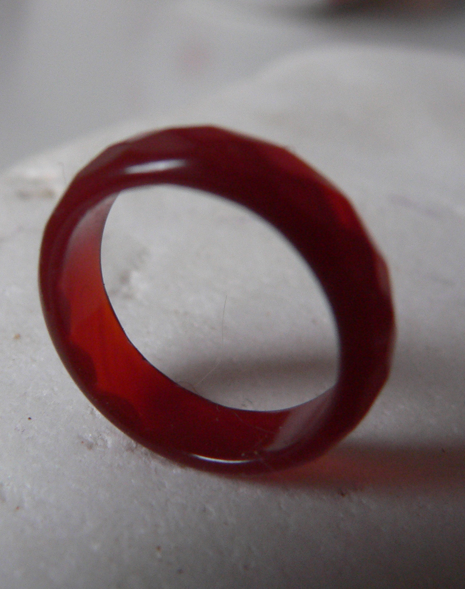 PRSTEN RED BRAZIL NATURAL AGATE