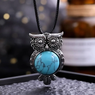 NÁHRDELNÍK SOVIČKA TYRKYS