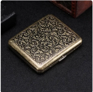 TABATĚRKA Vintage kovová luxusní RETRO KRABIČKA NA CIGARETY