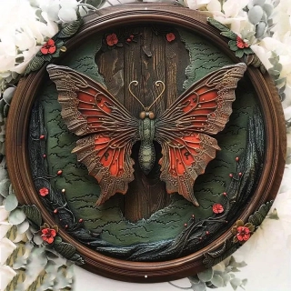 Krásná  DEKORACE MOTÝL CEDULE