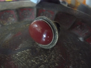 Krásný Vintage PRSTEN Kámen KARNEOL