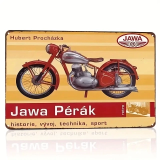  Retro CEDULE Legendární Jawa "Pérák" vintage motocykl.