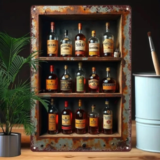 Vintage   CEDULE Kovová  BAR - WHISKEY