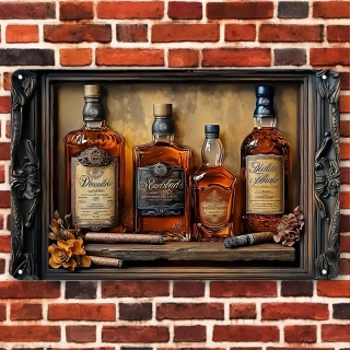 Vintage   CEDULE Kovová  BAR - WHISKEY