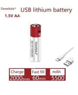 2x DOBÍJECÍ BATERIE-VELKÁ VÝDRŽ-1,5V AA 5500mAh