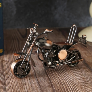 Vintage kovová motocyklová sběratelská figurka MOTORKA