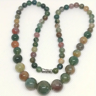 NÁHRDELNÍK ODSTUPŇOVANÝ Indický ACHÁT