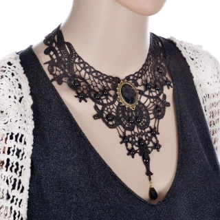 Krajkový ůchvatný  NÁHRDELNÍK  Styl VINTAGE GOTIC