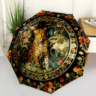 Vintage květinový Leopardí DEŠTNÍK